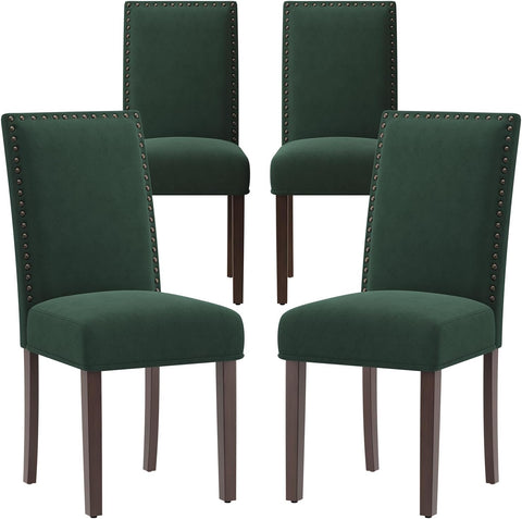 Green Velvet Dining Chairs Set of 4