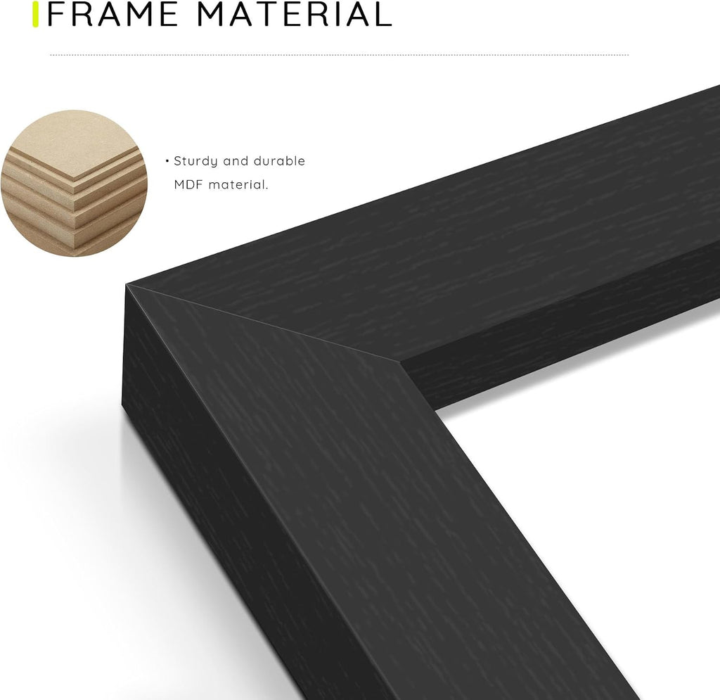 11x14 Picture Frame Set of 12, Black Wood Grain Gallery Wall Frames | Fits 11x14 Photos, Certificates, Artwork &