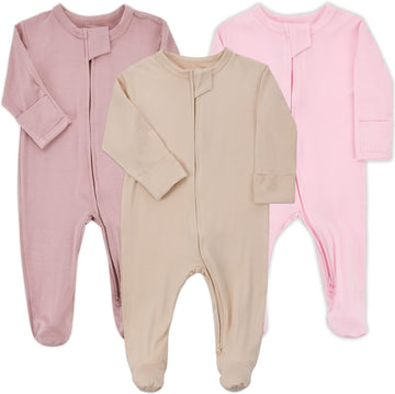 3pcs Baby Footed Pajamas Rayon of Bamboo