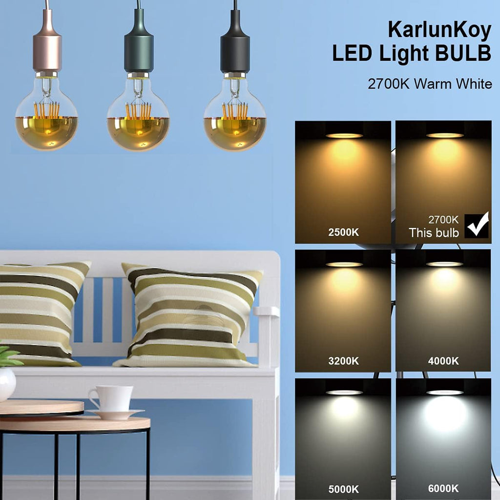 Half Chrome Light Bulb,6W Decorative Half Gold Glass,G25 Warm E26