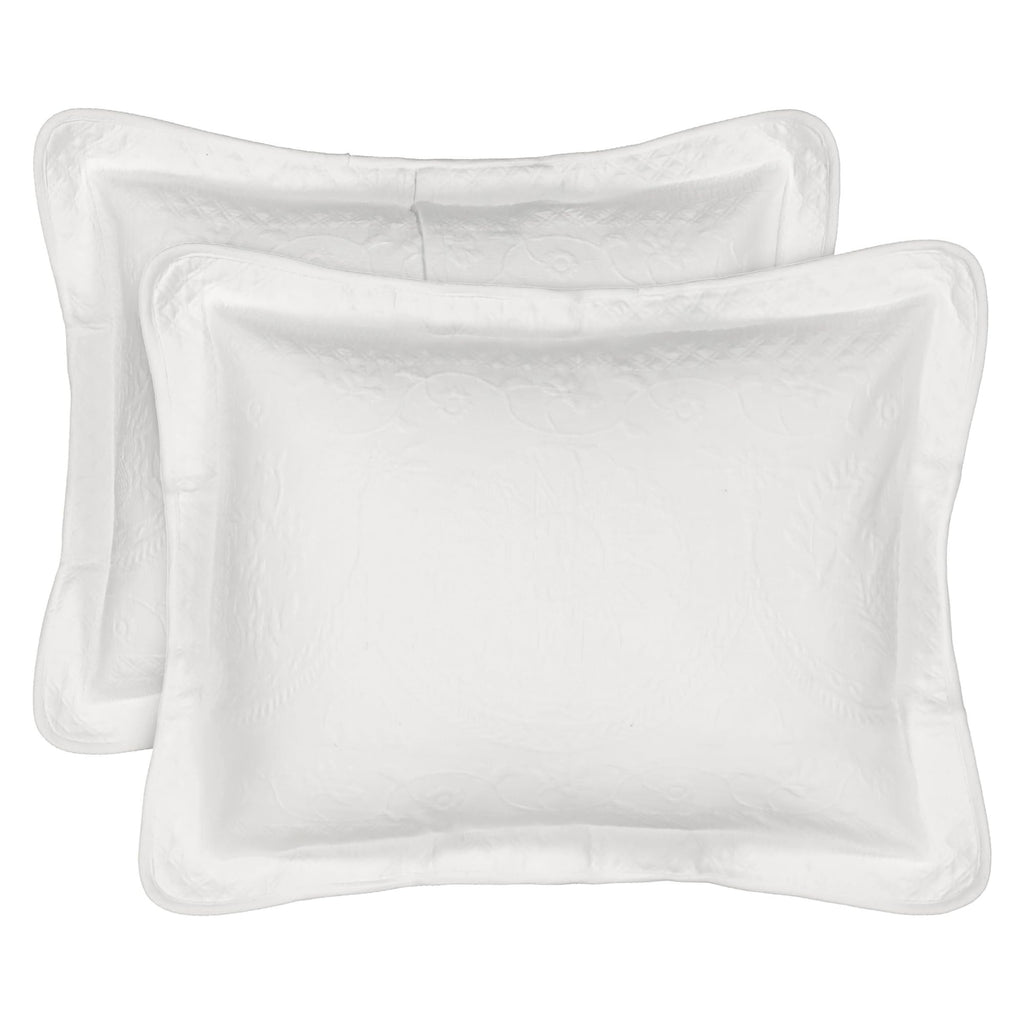 Charleston King Charles Modern Farmhouse Floral Matelasse Decorative Pillowcase, 100% Cotton Breathable Bedding