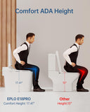 EPLO Smart Toilet Bidet with Auto Open Close,Foam Shield,1000G MaP Flush Score,ADA Comfort Chair Height,Blackout