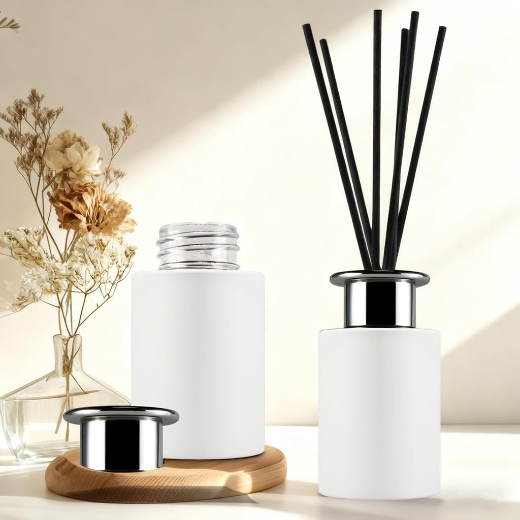 Fragrance Glass Reed Diffuser Bottles Jars 120ml - Set of 4
