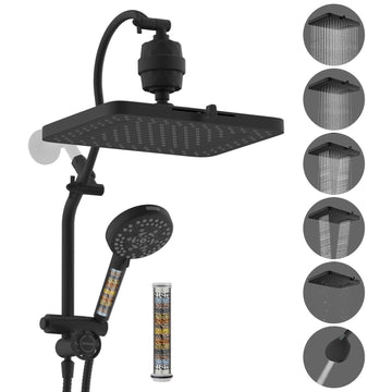 5-spray Dual Filtered Rainfall Shower Head with 10 Spray Handheld