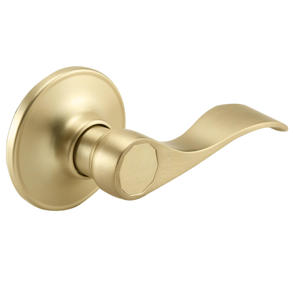 Springdale Passage Door Lever, Satin Brass