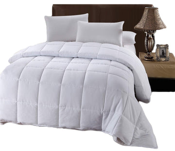 White Down Alternative Queen Comforter with Corner Tabs - Hypoallergenic All-Season Plush Hotel Style Comforter