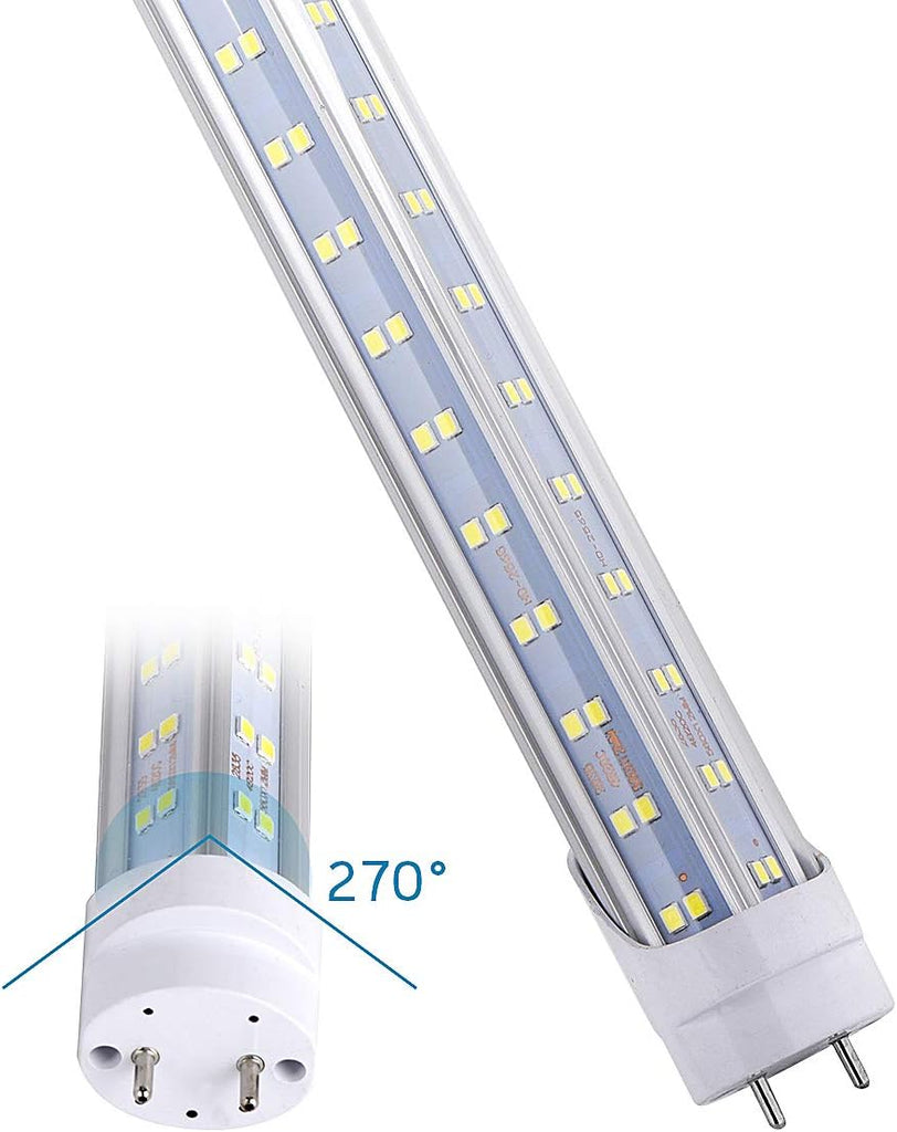 25 Pack,T8 T10 T12 LED 4FT Type B Light Bulbs, 75W 9500LM, 6000K-6500K Cold White, 4 Foot LED Fluorescent Tube