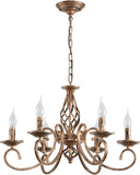 Rustic 6-Light Chandeliers,French Country Vintage Chandelier,Metal in Antique Bronze Pendant Chandelier,Pendant Light Fixture for Island Kitchen Farmhouse Dining Room Living Room A109-B07SCZK3TG