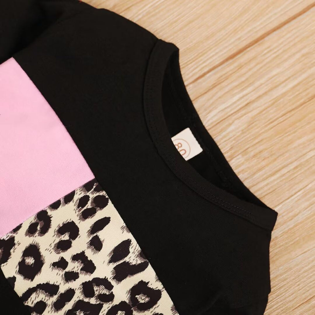 Toddler Girl Clothes Fall Winter Outfits Long Sleeve Leopard Sweatshirt Tops Pants Set 2 Pcs