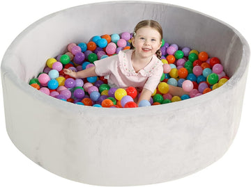 Extra Large Foam Ball Pit for Toddlers, 47x14 inch Soft Baby Ball Pit with Washable Velvet Cover (Balls not