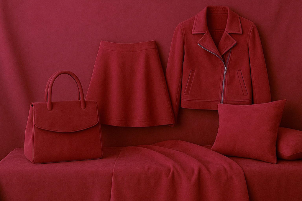 58" Wide Suede Fabric Red Fabric By The Yard