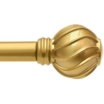 Gold Curtain Rods for Windows 72 to 144 Inches Adjustable Length Heavy Duty 7/8" Diameter Window Curtain Rod with