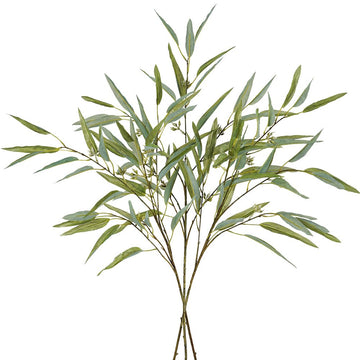 Artificial Plants, 3PCS 39" Green Fake Eucalyptus Stems, Faux Branches for Vase, Greenery Stems Artificial Branches for