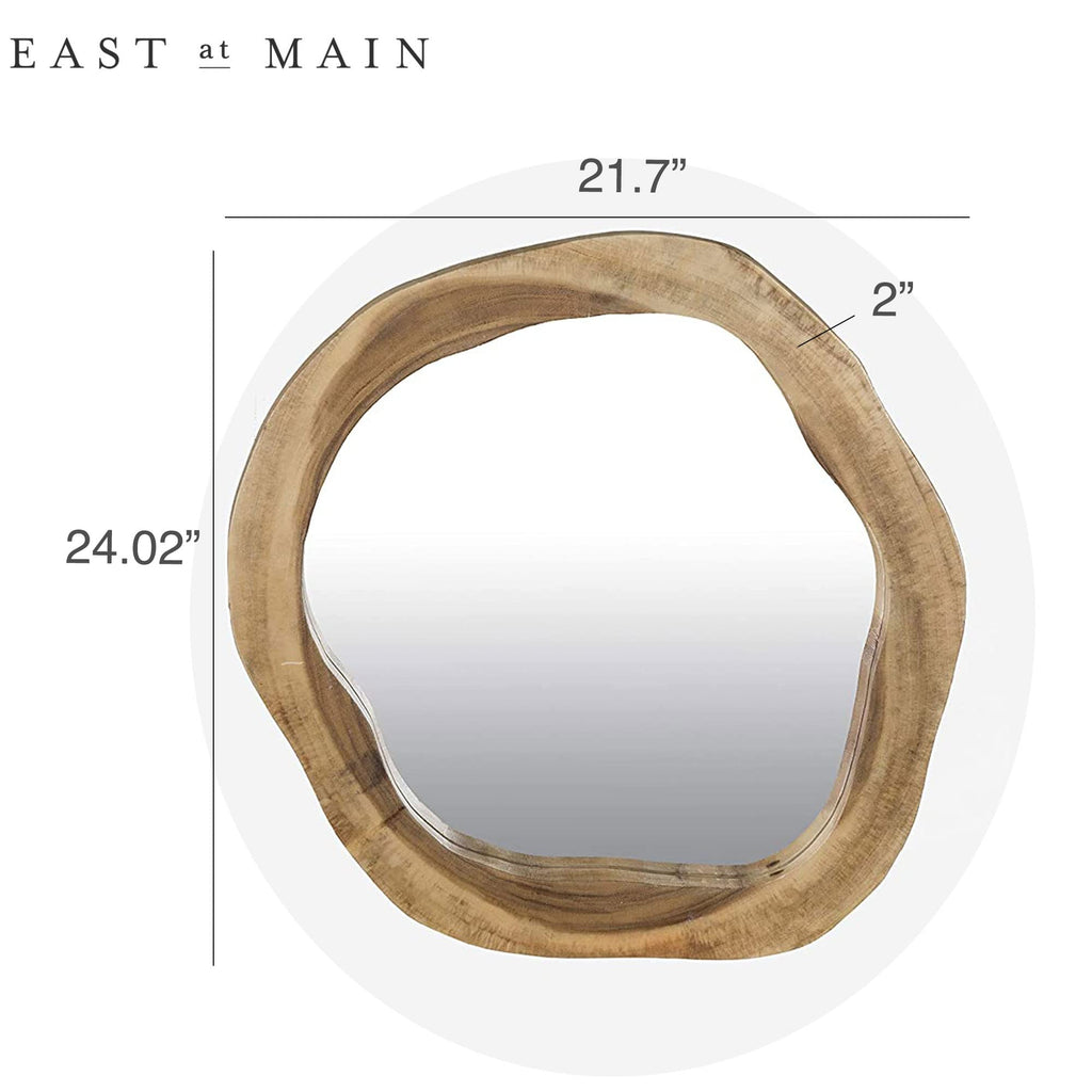 Irregular Wood Wall Mirror, Live Edge Rustic Accent Mirror