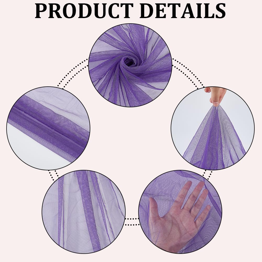 63 Inch Dark Purple Netting Mesh Fabric by The Yard Soft Polyester Mosquito Cloth Voile Solid Gauze Sheer Tulle