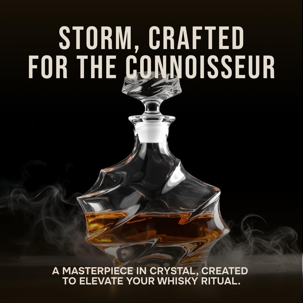 Storm Japanese Crystal Whisky Decanter, 750ml, Gifts for Men