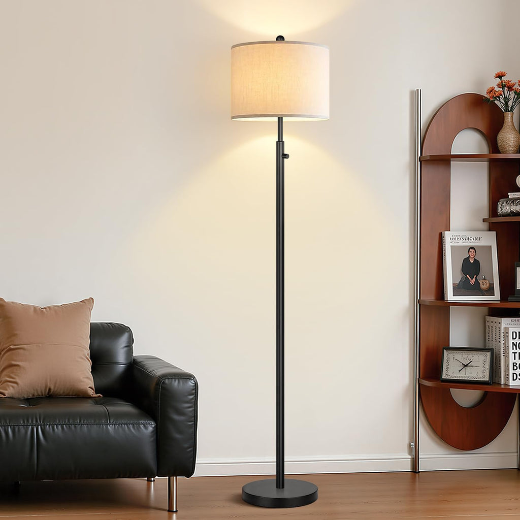 Upgraded】 Dimmable Floor Lamp, 11W LED Bulb Included, Modern Standing Lamp, Tall Pole Light with Linen Shade Reading