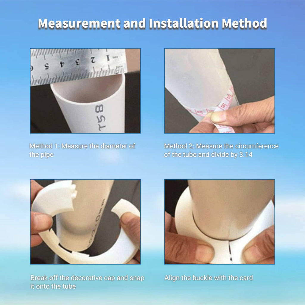 White Plastic Escutcheon Plate for 1.57 Inch Water Pipe Decoration