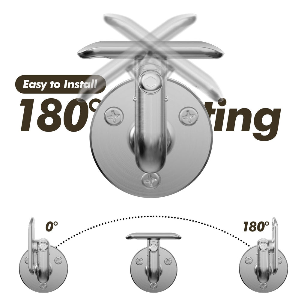 Handrail Stair Brackets 4 Pack, 316 Stainless Steel 180° Rotating Heavy Duty Hardware for 1-11/16 inch (42.4mm) Pipe