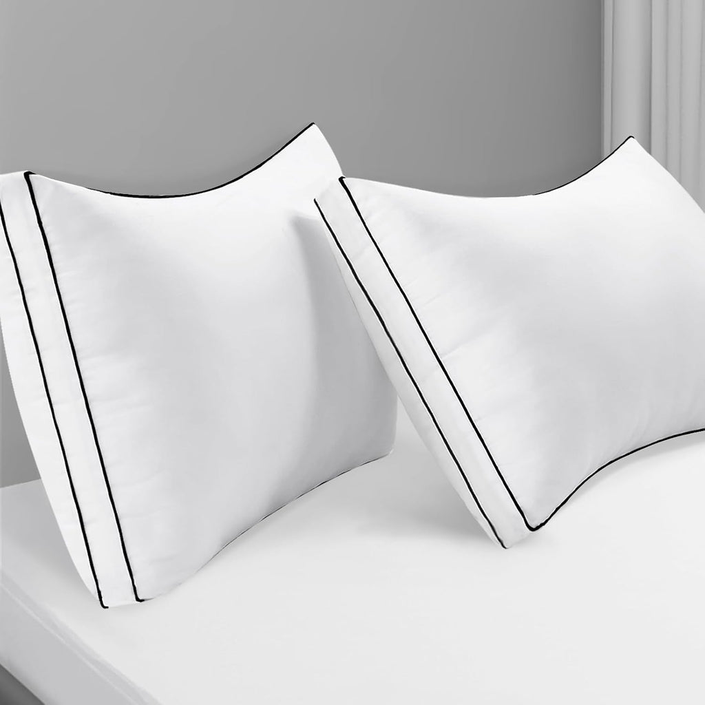 Premium Pillows Queen Size Set of 2, Fluffy and Supportive 7D Down Alternative Bed Pillows, Luxury Soft Hotel Quality