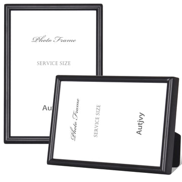 5x7 Matte Black Aluminum Picture Frame 2 Pack HD Glass Wall & Tabletop