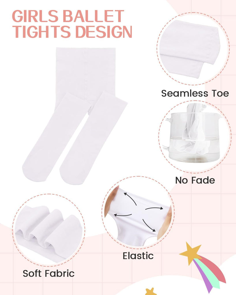 6 Pairs Girls Ballet Dance Tights Footed Stockings