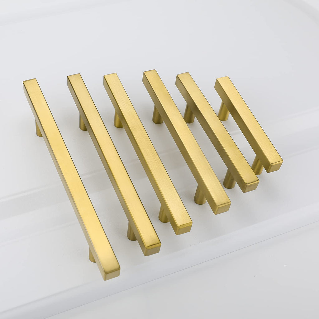 5 Pack Gold Cabinet Knobs Brushed Brass Kitchen Pulls