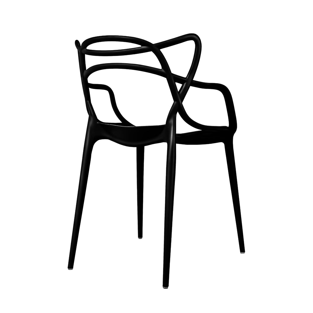 Modern Dining Chair | Stackable Indoor or Outdoor Entangled Side Chair | Weather Resistant Plastic, Restaurant