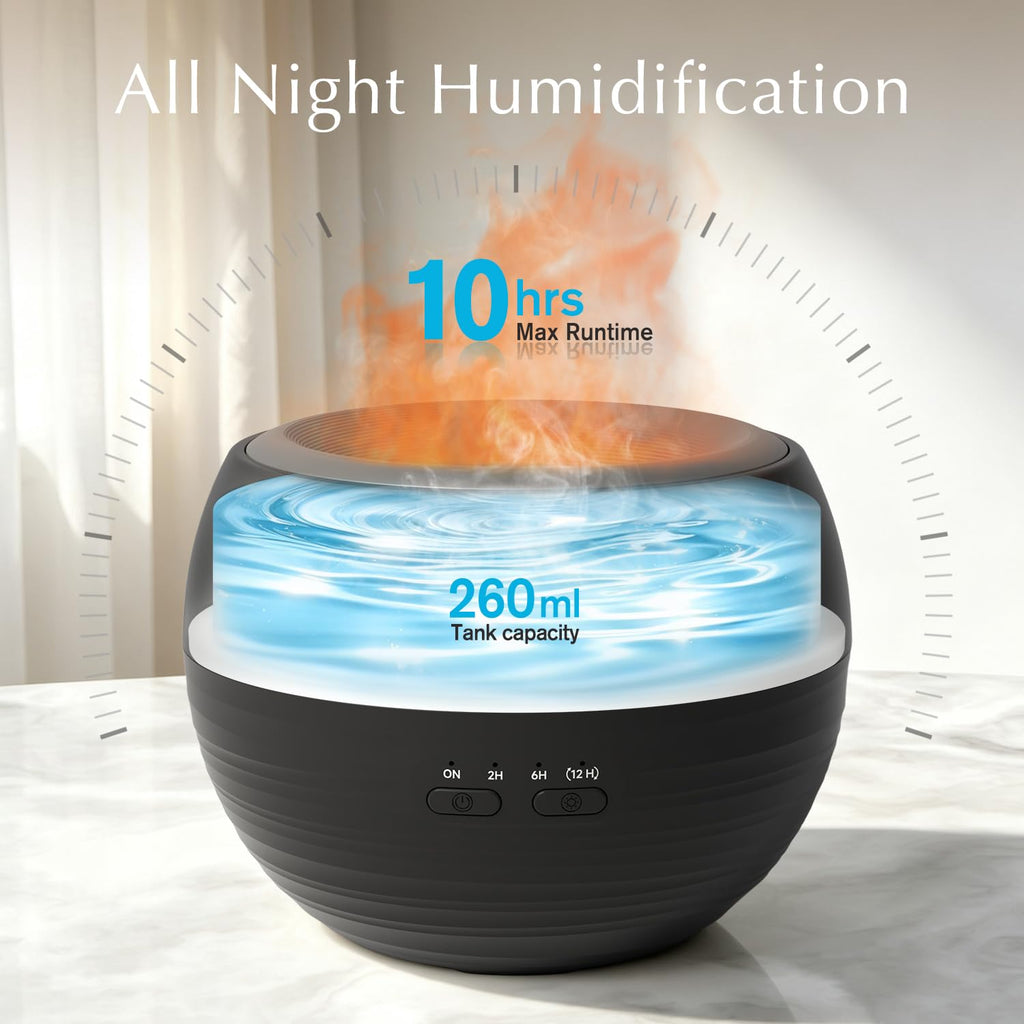 2 Pack Flame Essential Oil Diffuser, 260ml Fire Diffuser