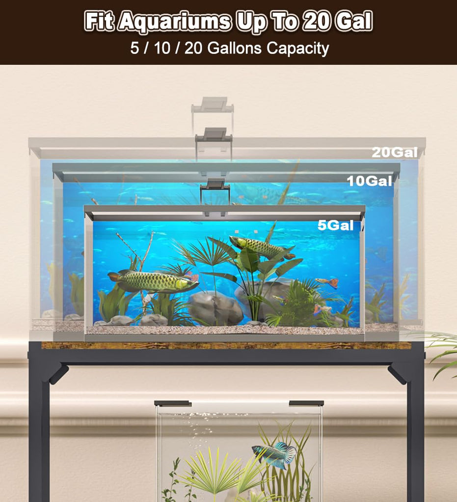 20 Gallon Aquarium Stand with 3-Tier Adjustable Storage Shelf