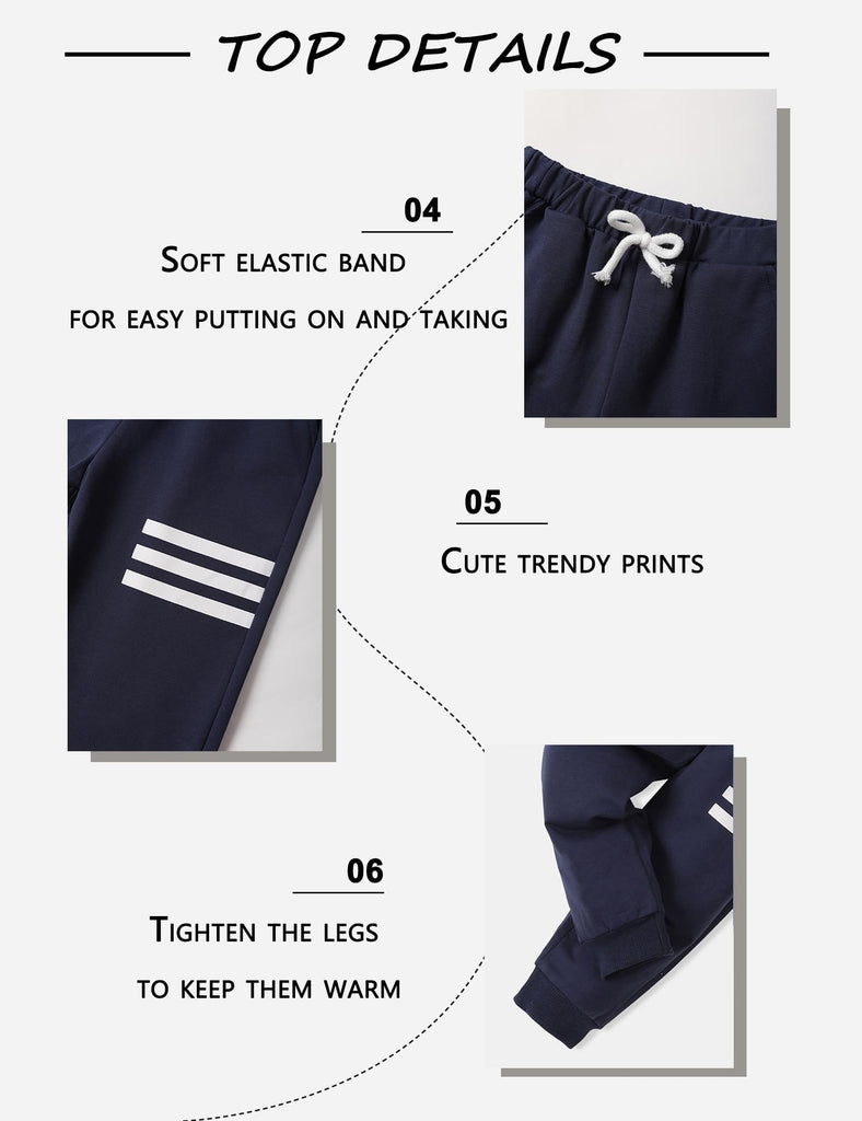 Toddler Boy Clothes Long Sleeve Hoodie Sweatsuits Tops and Pants 2Pcs Fall Winter Boy Clothes Navy Blue