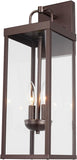Outdoor Wall Sconce Light, 20 Inch Tall Transitional Exterior Wall Lighting with Clear Glass