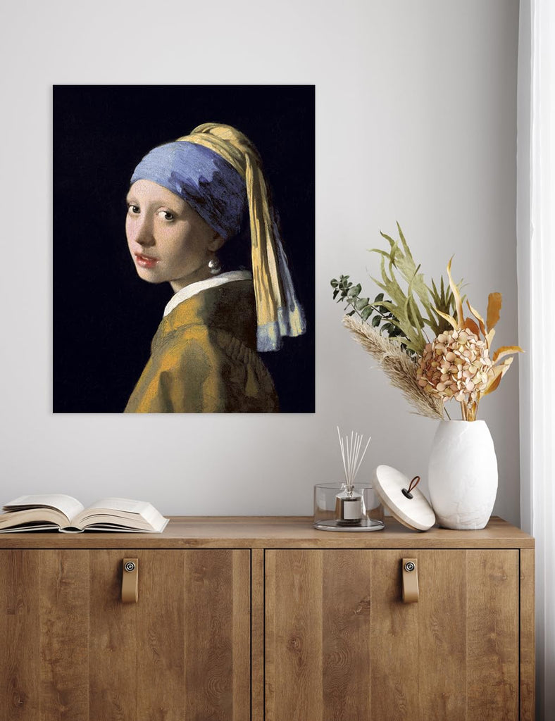 Vermeer Wall Art Canvas, Girl with a Pearl Earring, Size 20x16 in
