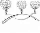 Crystal Candle Holders 3 Arms Silver Candelabras,Candle Holder, Crystal Table Centerpieces,Buffet Cabinet Candelabra