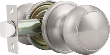 2 Pack Round Passage Door Knob (Non-Locking Knobs), Keyless Door Knobs Interior/Exterior Door Lockset, Passage Knobs