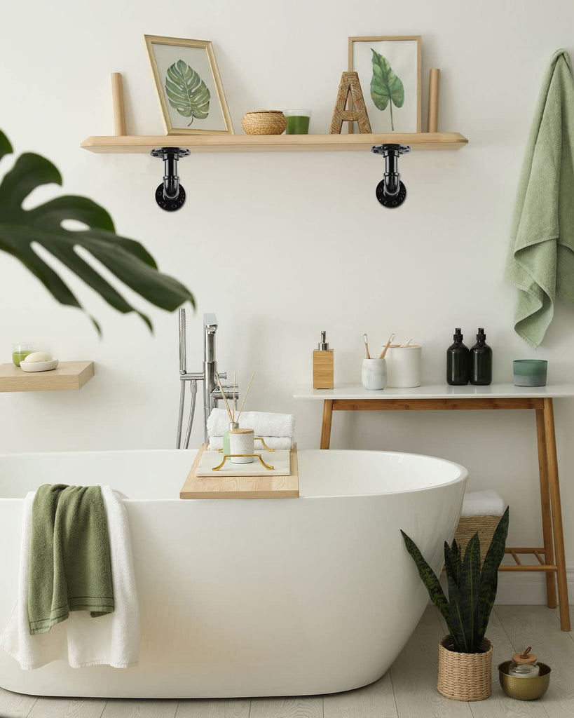 6Pcs 4"×4" L Pipe Shelf Bracket, Heavy Duty Wall Mount, DIY Shelving