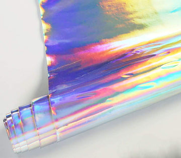 Vinyl Upholstery Plain Holographic Mirror Glossy Fabric 54" Wide Sold By The Yard