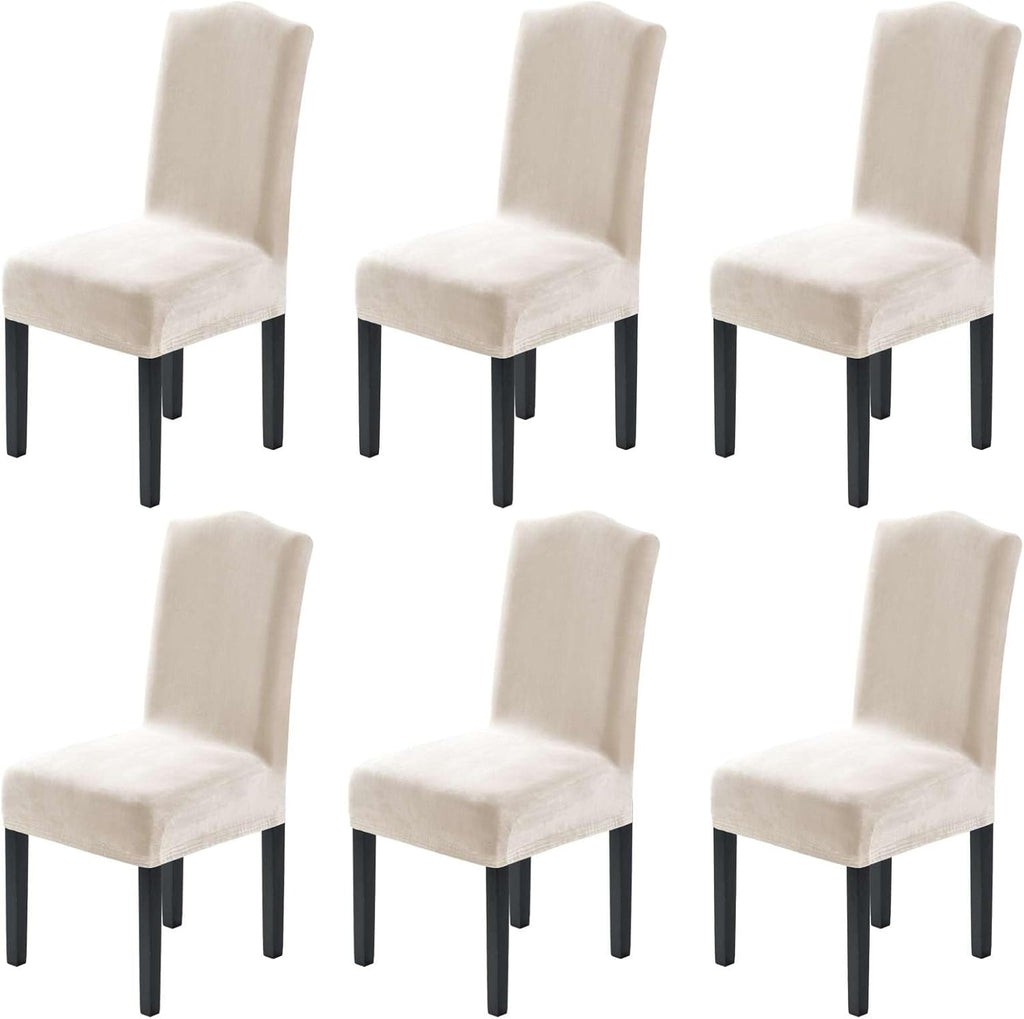 H.VERSAILTEX Dining Chair Covers Velvet Stretch Chair Covers for Dining Room Set of 6 Parson Chair Slipcovers Chair