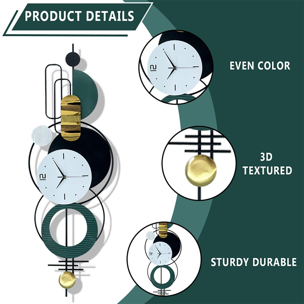59"Oversized Wall Clock, Large Modern Metal Wall Art