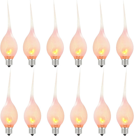 Christmas Flicker Flame Candle Light Bulbs, Country Style Silicone Dipped Flickering Replacement Bulbs for Electric
