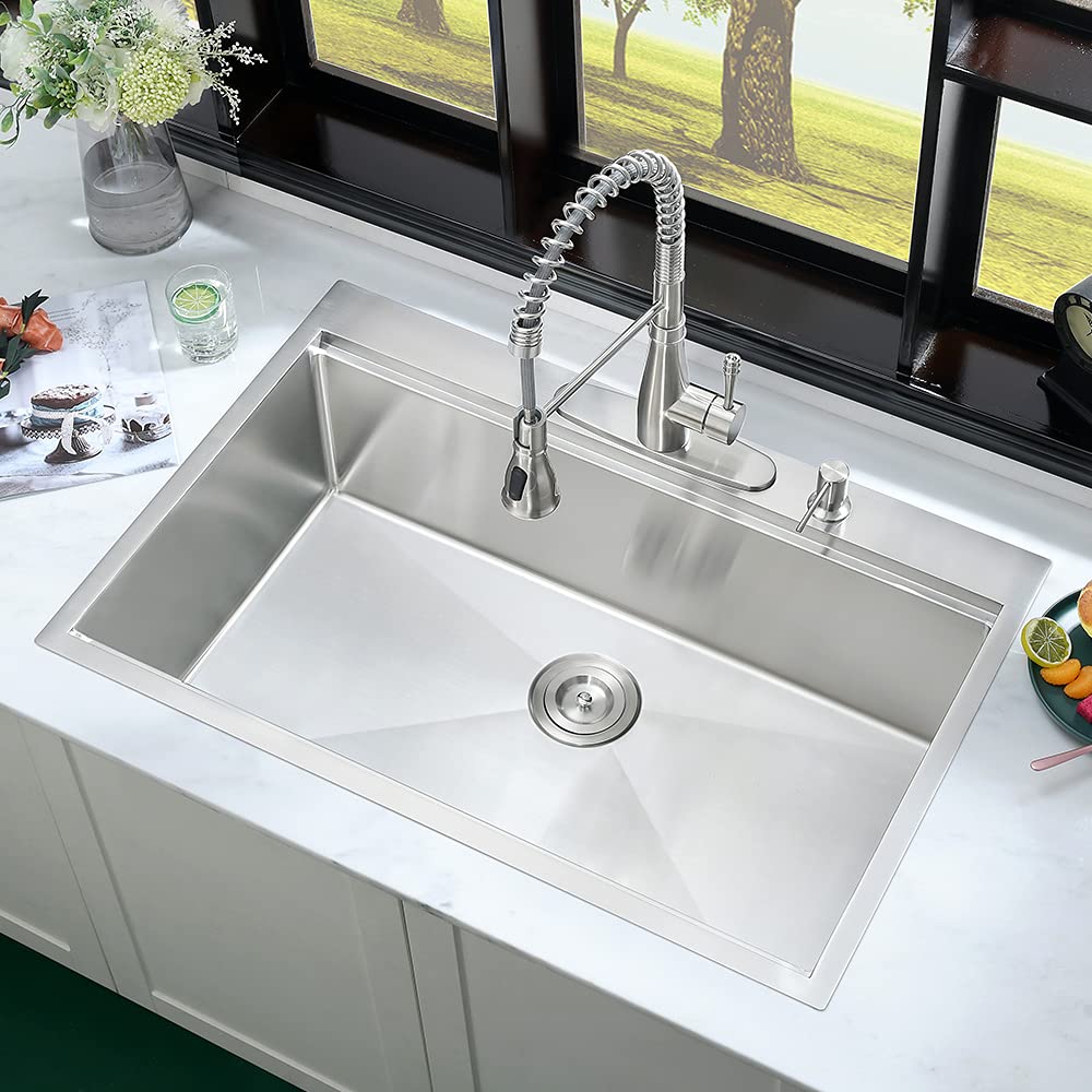 27x22 Drop In Stainless Workstation Top Mount Sinks