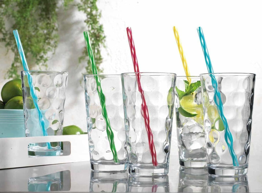 12-pc Galaxy Glassware - Drinking Glasses, Mixed Drinkware Set. Highball 17 oz. Rock 13 oz. Juice 7 oz. Glass Tumblers