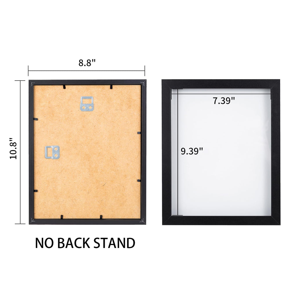 8x10 Shadow Box 3D Picture Frames, Wood & Glass, 3 Pack, Black