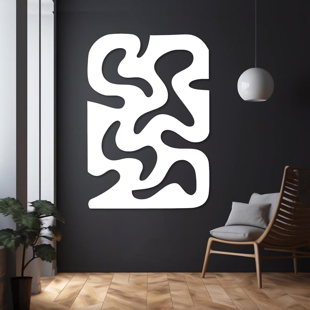 Modern Abstract Wall Art, Vertical Curved Metal Wall Decor, Modern Geometric Wall Hanging, Contemporary Artwork