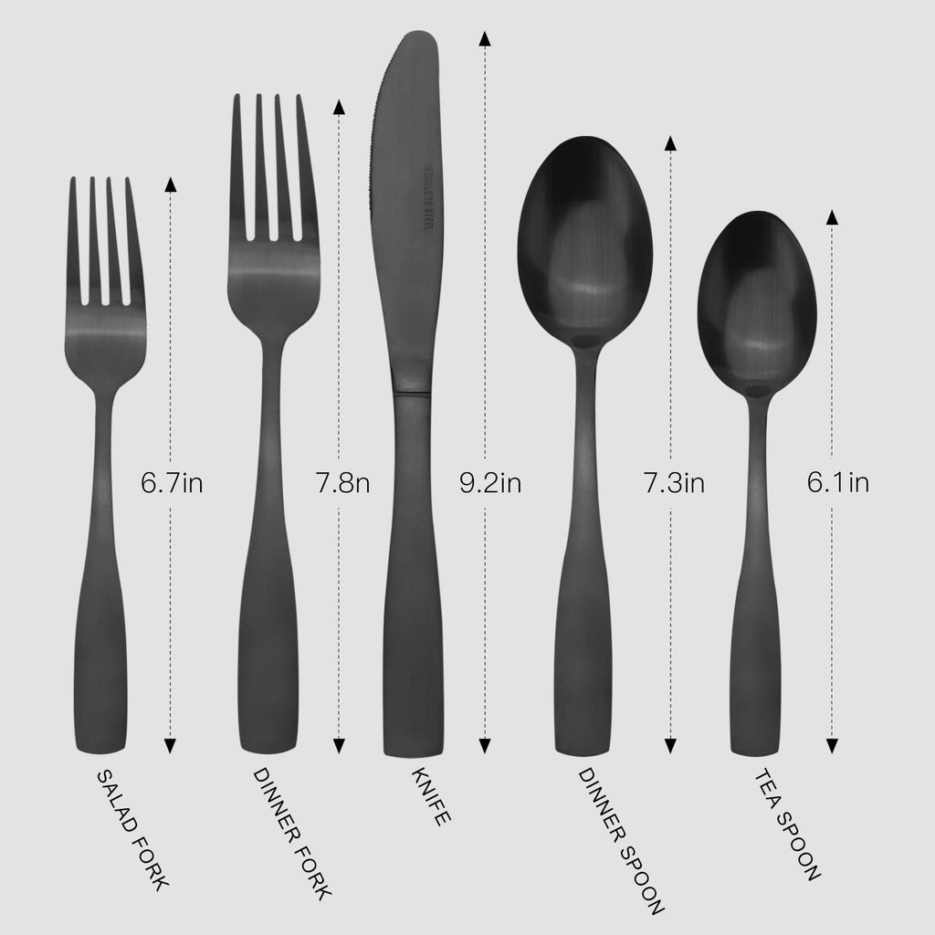 20-Piece Silverware Set, Satin Finish Flatware Cutlery Set Service for 4, Knives/Forks/Spoons Included, Dishwasher