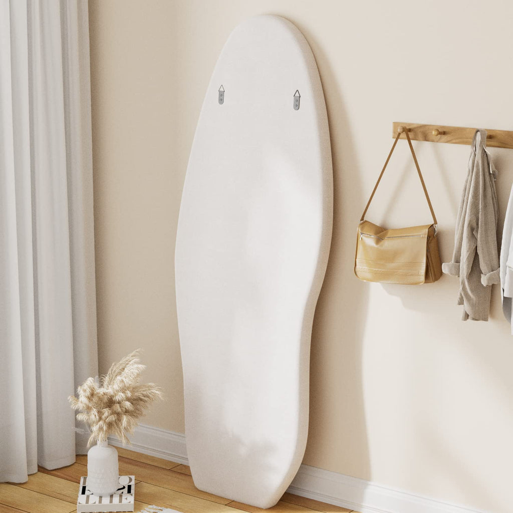 Full Length Mirror, 63"x 24" Irregular Floor Body Mirror (White)