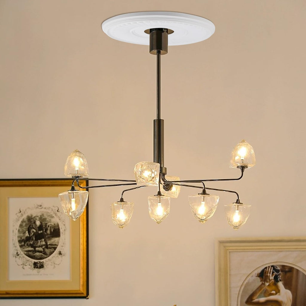 White PU Ceiling Medallion, 13 1/5" OD x 3 3/7" ID