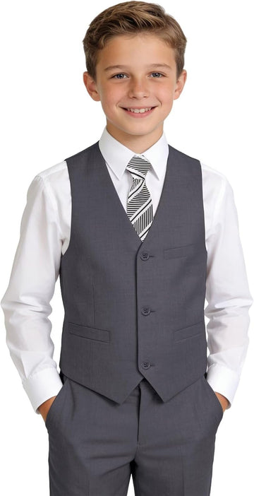 Boys Suits Kids Dress Vest Pants Set Ring Bearer Outfit