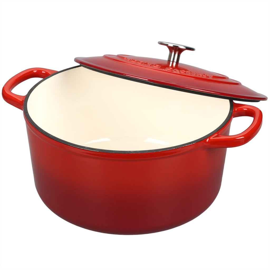 Enameled Cast Iron Dutch Oven with Sourdough Bread Baking Kit, Bread Dutch Oven with Lid, Includes Proofing Basket &