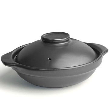 Black Casserole Clay Pot (36, Ounces)